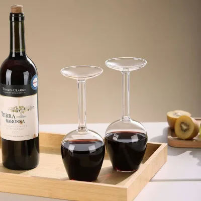 Creative High Borosilicates Glass Wine Glass Minimalist Home Stemware with Inverted Design