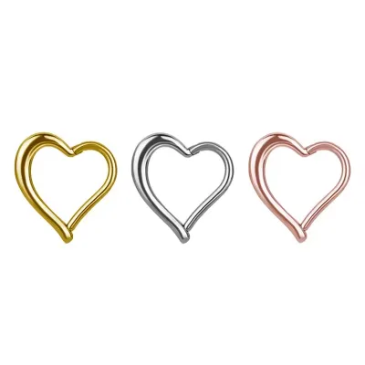 Fashion Versatile Style Premium 316L Stainless Steel Heart-Shaped Nose Ring Hypoallergenic Piercing Jewelry