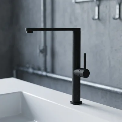 Commercial Grade Brushed Stainless Mixer Tap Flexible Rotation Function Easy Installation Kitchen Faucet