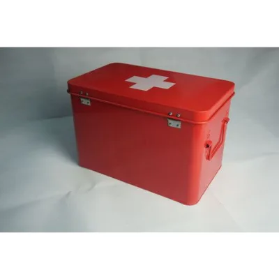 Housewares Vintage Metal First Aid Medicine Storage Box
