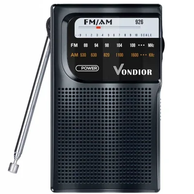 Shenzhen Good Quality AM/FM 2 Band Portable Radio Telescopic Antenna Built-In 57mm 8 Ohms Speaker Internet Radio AA Battery