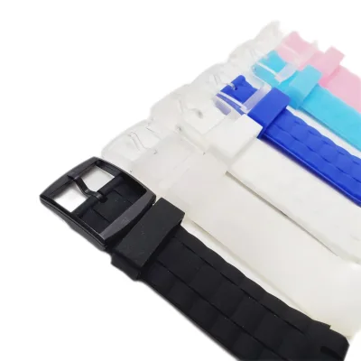 Mingfung Customized Logo Silicone Strap Watch Accessories GMT Multi-color Sports Waterproof Band 11.5+7.5cm 12-20mm for Man