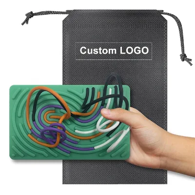 Custom logo Sensory Board Fidget Stress Relief Toy Quiet Kids Adults Silicone Sensory Activity Board with Portable Travel Bag