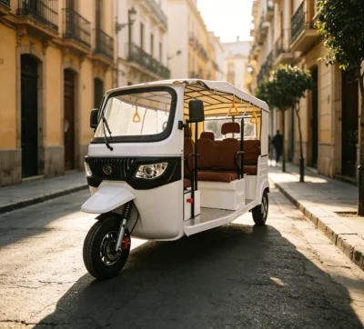 Electric Tricycle Passenger Trike Auto Rickshaw 5 Seaters Tuk Tuk for Adults Open Body Typ Sightseeing Vehicle EEC COC Certified