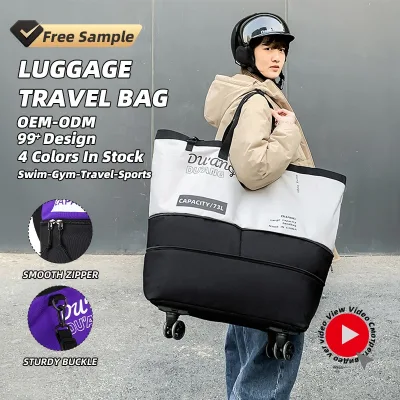 Fast Delivery Fashion Sport 2 Sizes Waterproof Large Capacity Soft Durable Handle Extensible Rolling Carry on Luggage Travel Bag