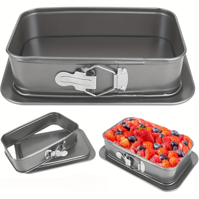 Cake Pan, Non-stick Cheesecake Pan, Large Rectangle Cake Pan with Removable Bottom, Ice Cream Cake Bakeware