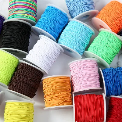 50m Per Roll Size 0.8mm 1mm 1.2mm 1.5mm Polyester and Rubber Multipurpose Eco-friendly High Quality Round Elastic Cord