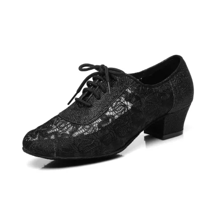 Gree Flash + Mesh Microfiber Inner Heel 4cm Thick Heel L289 Latin Dance Shoes