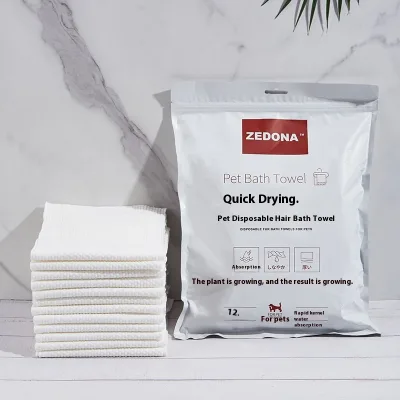 Eco-Friendly Disposable Thickened Cotton Bath Towel Pets Quick-Dry Dog Teddy Cleaning Wholesale Grooming Dryers Plastic Wood