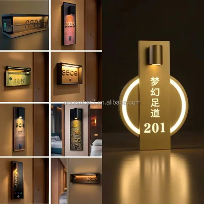 2025NEW DSYMBOL Customized Hotel Apartment House Room Door Number Sign Hotel Do Not Disturb Doorbell Hotel Door Plate with Bell