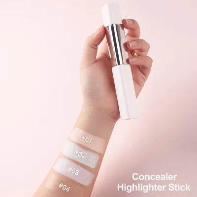 OEM ODM Concealer Highlighter Stick With Brushes Private Label Vegan Cruelty Free Full Cover Face Makeup Highlighter Concealer
