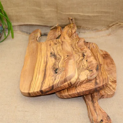 Olive Wood Crooked Neck Cutting Board Large Rectangular Cutting Board with Handle Cheese Salad Pizza Serving Trays