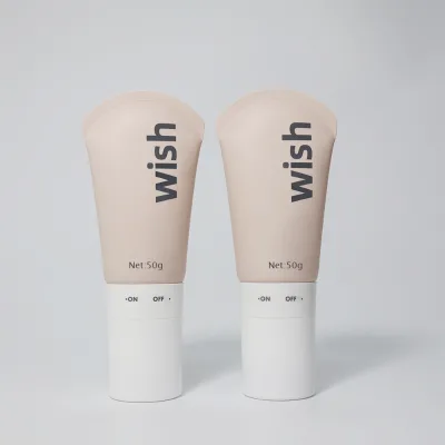 Plastic Tube Massage Cream Container Cream Tube Essential Oil Tube Packaging with Jade Roller Rotation Switch