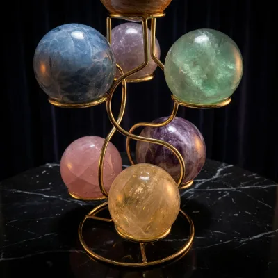 Wholesale High Quality Natural Crystal Sphere Random Mixed Healing Rose Amethyst Jade Quartz Ball for Decoration