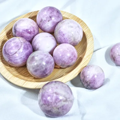 Hot Selling Natural Gem Kunzite Crystal Sphere Polished Eco-friendly Purple Healing Stone for Home Decoration