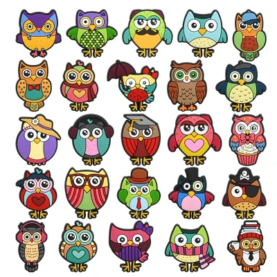 2026 Wholesale New Trend Creative  Cartoon DIY Owl Series Shoe Charm Owl Series Shoe Charms for Clogs