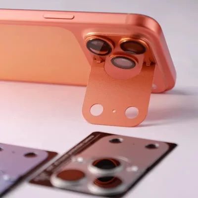 New Design Foldable Integrated Metal Kickstand Camera Protector Invisible Armor Camera Lens For iPhone 18 17 Pro Max Air