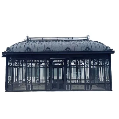 2026 OEM Modern Conservatory Bioclimatic Pergola Free Standing Garden House Residential Outdoor Glass House Tempered Glass
