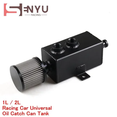Racing Oil Catch Can Tank with Breather Air Filter and Drain Tap 1L 2L Baffled Reservoir Tank Aluminum Oil Catch Can Tank