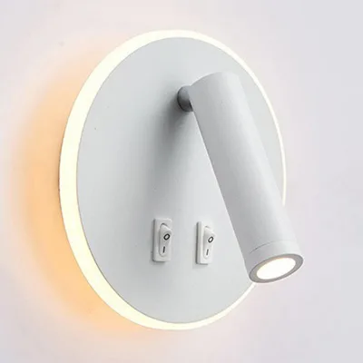 Bed Side Led Wall Lamp for Hotel with Spotlight Backlight and USB Charging Port Bedroom Reading Wall Lights