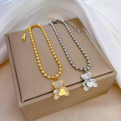 Portrait Pendant Bracelet Butterfly Zircon Bead Chain Women Stainless Steel Bracelet