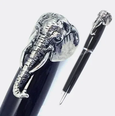 NM56R Unique Executive Luxury Style Black Brass Elephant Clip Shape Pen with Custom Logo Blue/Black Ink Souvenir Gift