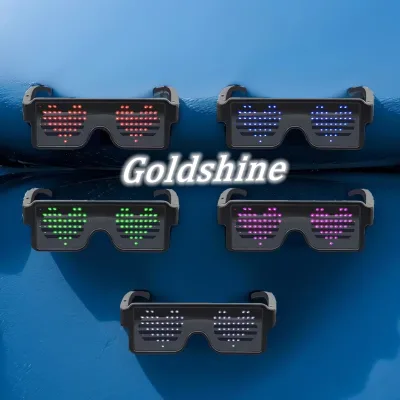 LED Luminous Glasses Programmable Rechargeable Halloween Graduation New Year Parties App Control Light Christmas Party Supplies