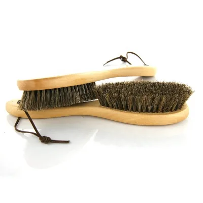Multifunctional Household Hotel Cloth Brush Horse Bristle Shoe Brush Wooden Shoe Brush for Cleaning