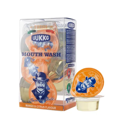 Wholesale Natural Herbal UUKKG Ginger Mint Jelly Mouth Pods 15ml*10 0-Alcohol Refreshing Oral Cleanse Single Pack Mouthwash