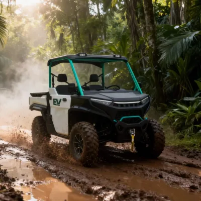 Electric UTV 4x4 All Terrain Utility Vehicle 20kWh Lithium Battery 144V 500kg Bucket Load Capacity 90km Range for Farm Resort
