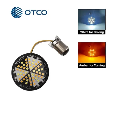 2026 New 12V 2" Cone-Shaped Front LED Light for Motorcycle 220 Wide Beam Super Bright White/Amber/Red Driving/Turn/Brake 54