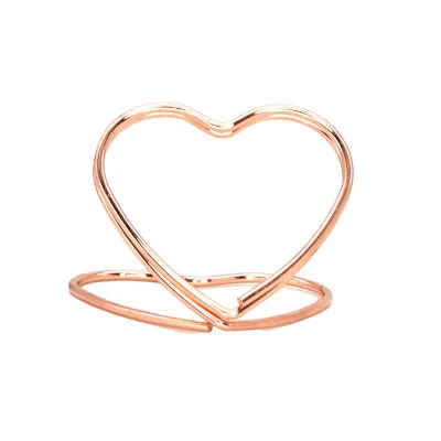 Creative Metal Heart Shape Small Table Photo Card Holders Gold Seating Numbers Place Card Clips Stands Wedding Desktop Decor