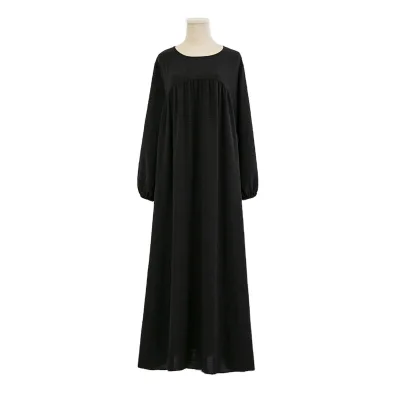 Customizable Solid Color Chiffon Abaya for Muslim Women Anti-Static Polyester Electroplated Chest Simple Moderate Design Spring