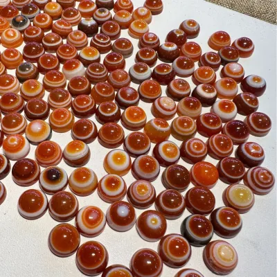Bulk Wholesale DIY Handmade Red Natural Tibetan Agate Dzi Beads Cabochon Loose Gemstone Sheep-eye Dzongma Onyx Jewelry Making