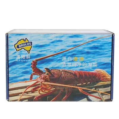 Custom Seafood Box Shrimp Meat Shrimp Lobster Packaging Box Corrugated Shipping Box for Frozen Food