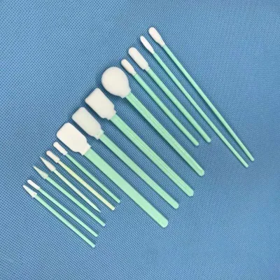 Disposable Sampling Swab Green Stick Sterile Round Head Sponge Foam Swab