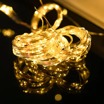 LED Copper Wire Curtain Light Usb Remote Control Led Christmas String Lights Holiday Decorative Lighting for Home