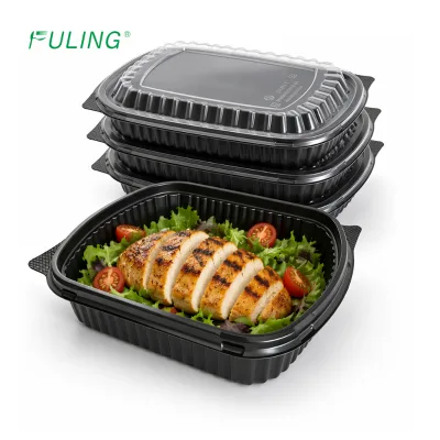 FULING Factory Price Disposable 1 Compartment Plastic Take Away Bento Lunch Box Food Container
