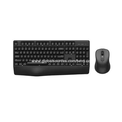 Manufacturer Black Wireless Membrane Keyboard and Mouse Combo for Office