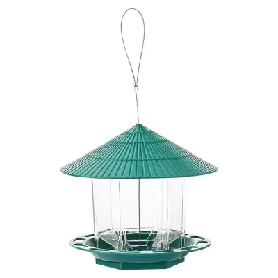 Cross-border E-commerce Bestseller Plastic Foldable Hanging-style Outdoor Bird Feeder with 1 Jin Capacity