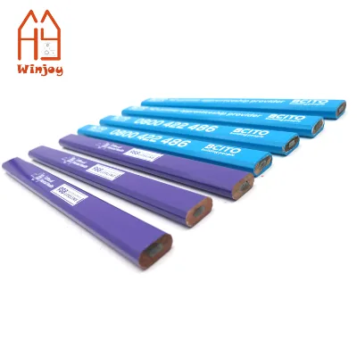 High Quality 7'' Hexagonal Cheap Wholesale Pencils, Natural Wood Pencils Purple blue printing white logo bulk wholesale options