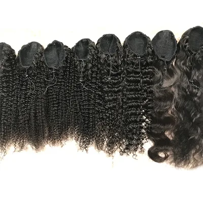 Wholesale Natural Wave 100% Raw Virgin Brazilian Ponytails Human Hair Extension