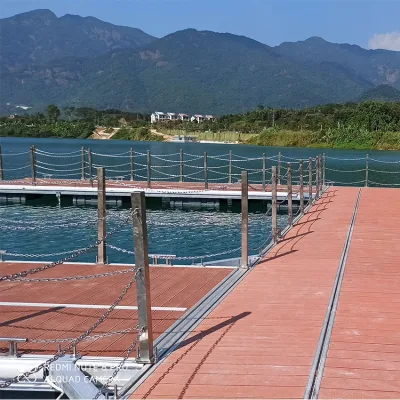 Hot Saling 3D Embossed Galvanized Steel WPC Decking Flooring Plank Board with Hinge for Lake and Sea Applications