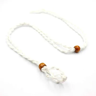 Cross-border Natural Stone Mesh Woven Necklace Pendant Adjustable Telescopic Mesh Hand Woven Mesh Support Retro Rope