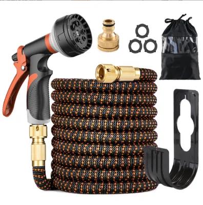 100 FT Expandable Magic Water Hose Spray Gun Nozzle Garden Water Hose Pipe Reel Flexible Connector Type