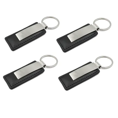 Cugle Factory Design Keyring Make Pu Leather Key Chain With Logo Stainless Steel Metal Car Brand Logo Custom Leather Keychain