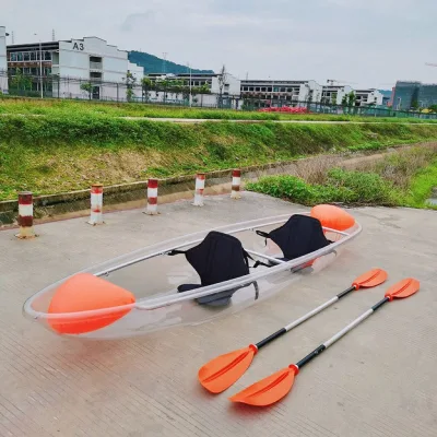 Sit on Top Pc Clear Ocean Boat Transparent Canoe Kayak Crystal Kayak With Led Light Popular in Sea