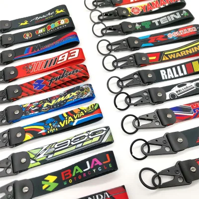 High Quality Baseball Sports Nylon Wristband Key Chain Bundle Layer with Zinc Alloy Electroplated Head Clasp Nylon Strap