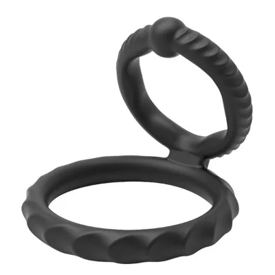 Silicone Dual Penis Ring Premium Stretchy Longer Harder Stronger Erection Cock Ring Enhancing Sex Toy for Man or Couples Play