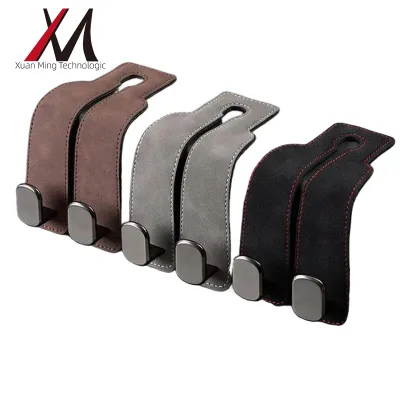Customized Suede Metal Hook Hanger Double Car Seat Back ABS Hook for Vehicle Interior Car Tools Accessory